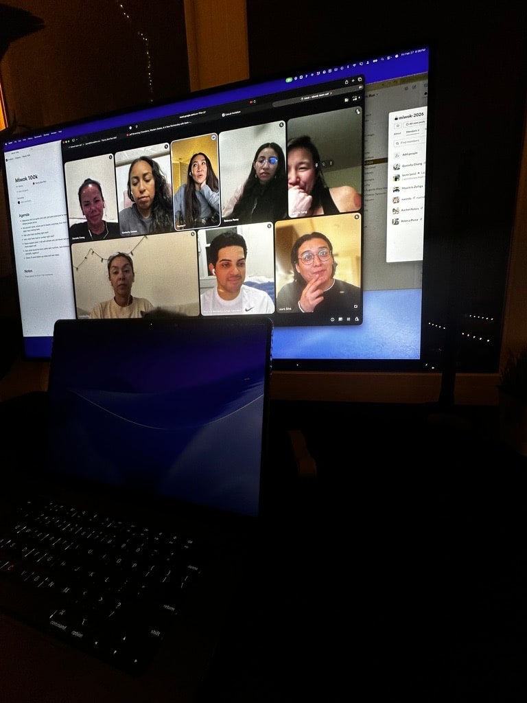 A grid of participants meeting together by video